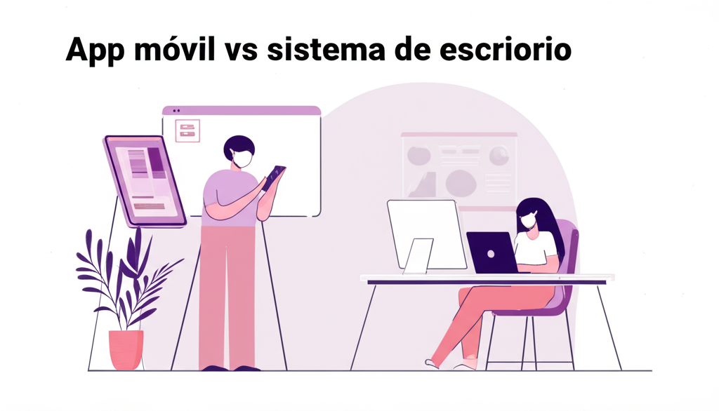 App móvil vs sistema de escritorio